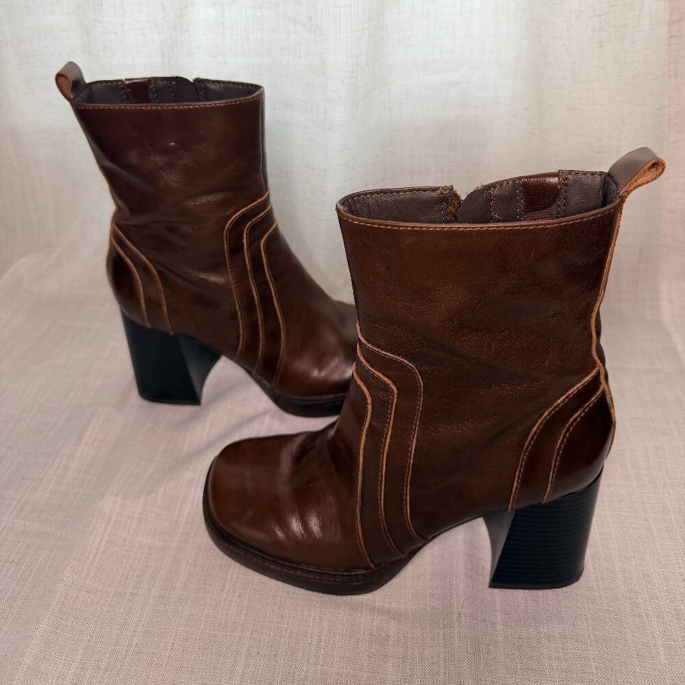 Nine West Platform Block Heel Mid-Calf Boots